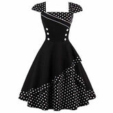 Dress Vintage Rockabilly Swing Polka Dot Print Plus Size
